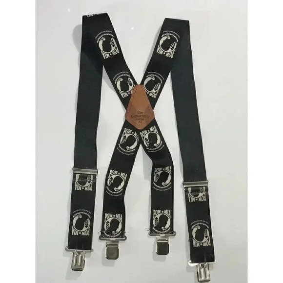 Men’s POW-MIA 48” Black “You Are Not Forgotten” Suspenders‎ - Picture 1 of 4